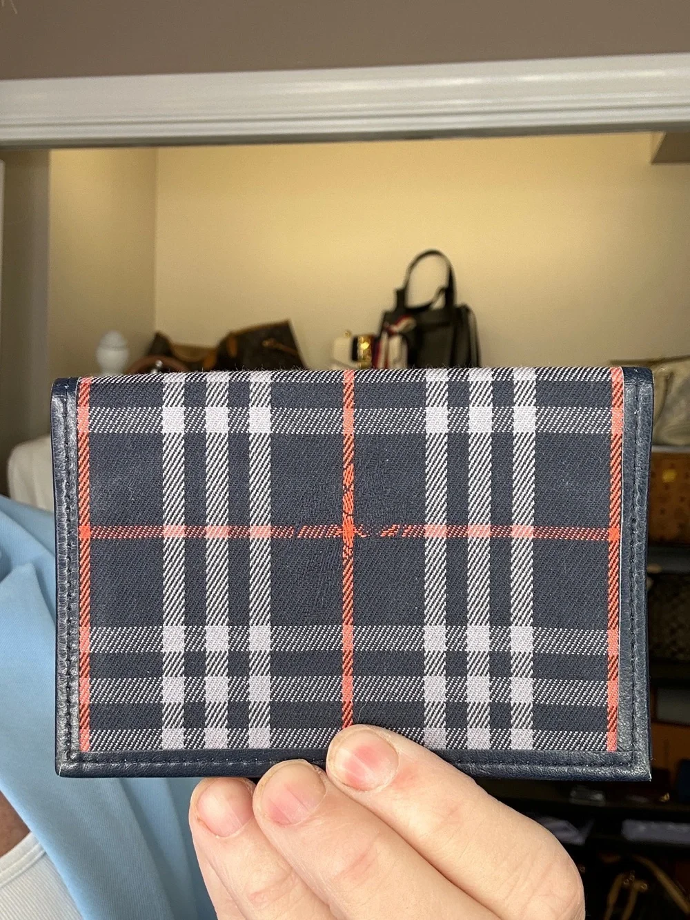 Vintage Burberrys of London Nova Check Bifold Wallet Black Leather Classic
